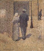 Charles Angrand Man and Woman in the Street France oil painting artist